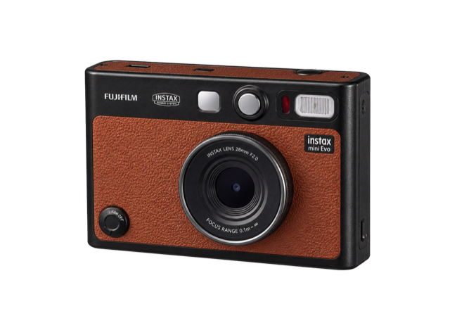 Brown Instax Mini Evo camera